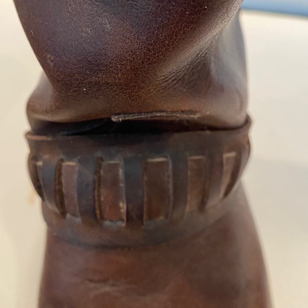 Vintage Sage Men’s Dark Brown Distressed Authentic Leather Cowboy Boots - Picture 6 of 10